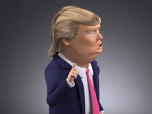 Donald Trump Cartoon rigged for 3dsmax 3D Model
