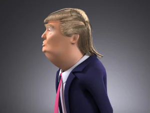 Donald Trump Cartoon rigged for 3dsmax 3D Model