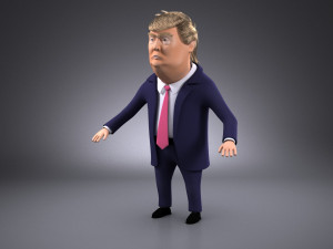 Donald Trump Cartoon rigged for 3dsmax 3D मॉडल