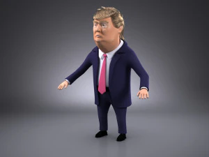 Donald Trump Cartoon rigged for 3dsmax 3D Model