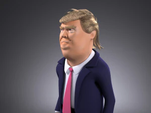 Donald Trump Cartoon rigged for 3dsmax 3D Model