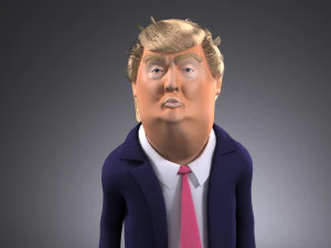 Donald Trump Cartoon rigged for 3dsmax 3D Model