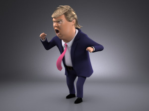 Donald Trump Cartoon rigged for 3dsmax 3D मॉडल