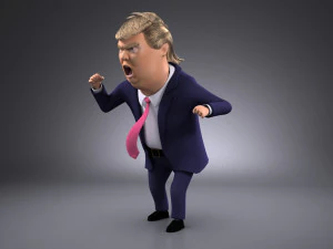 Donald Trump Cartoon rigged for 3dsmax 3D Model