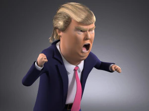 Donald Trump Cartoon rigged for 3dsmax 3D Model