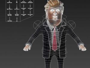 Donald Trump Cartoon rigged for 3dsmax 3D मॉडल
