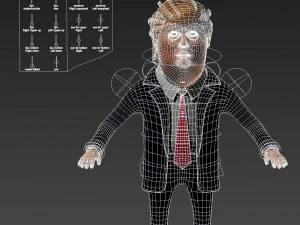 Donald Trump Cartoon rigged for 3dsmax 3D Model