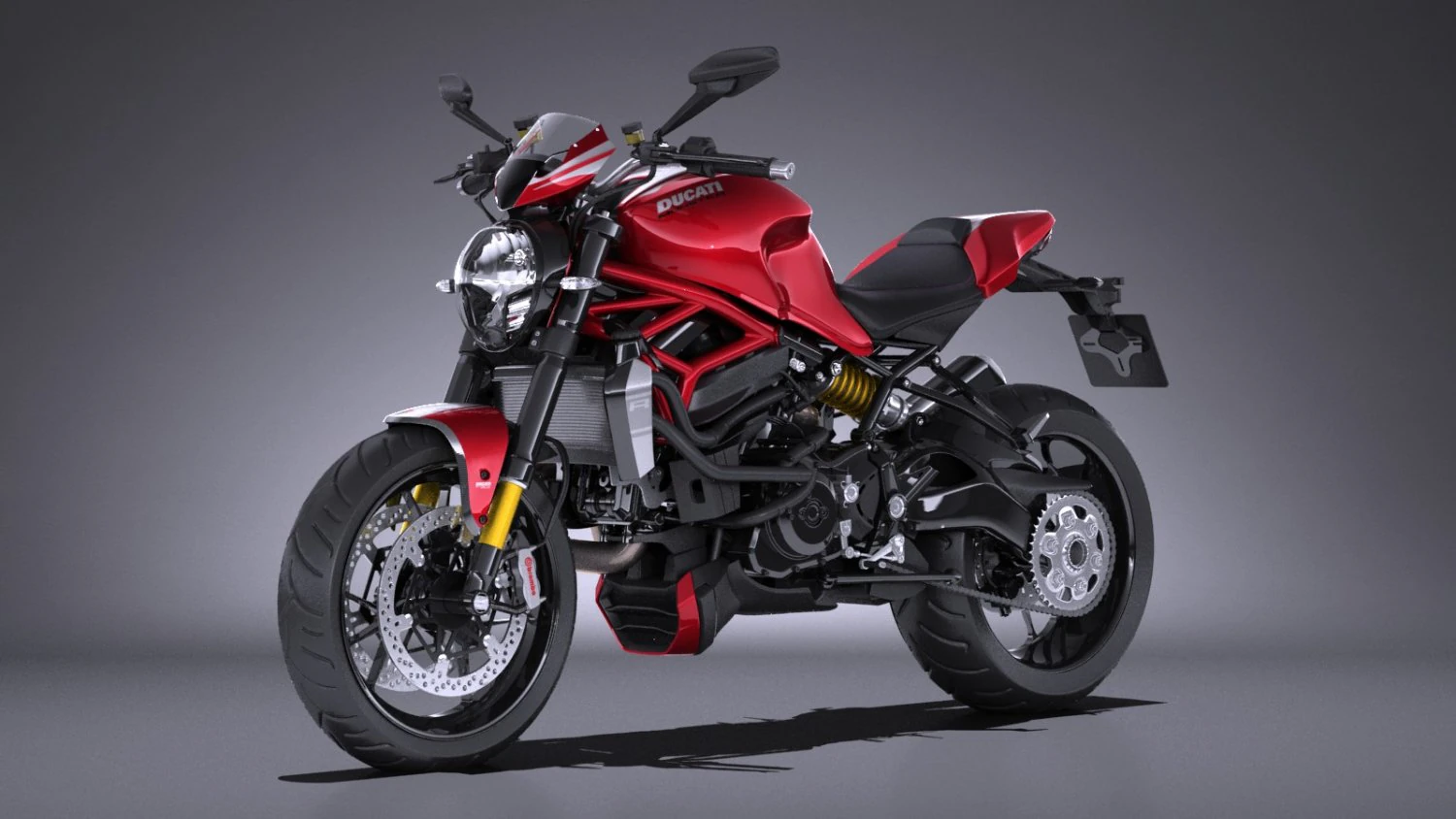 Ducati Monster 1200r 2017 3D Model .c4d .max .obj .3ds .fbx .stl .blend 
