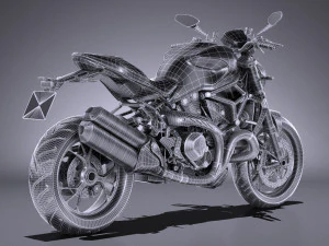 Ducati Monster 1200r 2017 3D Model