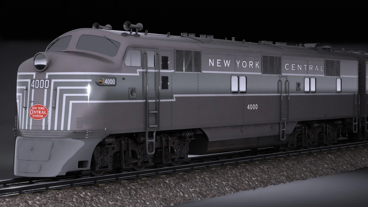 EMD E7 NYCRR Train 3D Model .c4d .max .obj .3ds .fbx .stl .blend 