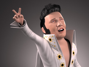 Elvis Presley The King Cartoon Modèle 3D