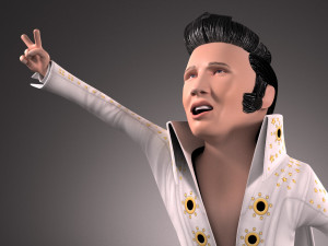 Elvis Presley The King Cartoon Modèle 3D