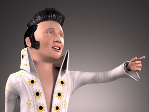 Elvis Presley The King Cartoon Modèle 3D