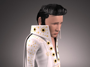Elvis Presley The King Cartoon Modèle 3D