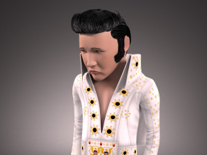 Elvis Presley The King Cartoon Modèle 3D