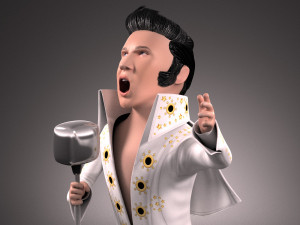 Elvis Presley The King Cartoon Modèle 3D