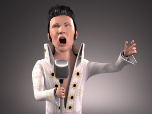Elvis Presley The King Cartoon Modèle 3D