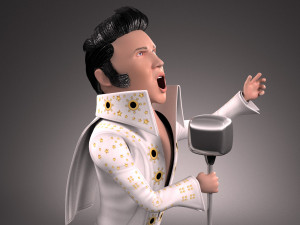 Elvis Presley The King Cartoon Modèle 3D