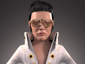 Elvis Presley The King Cartoon Modèle 3D