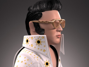 Elvis Presley The King Cartoon Modèle 3D