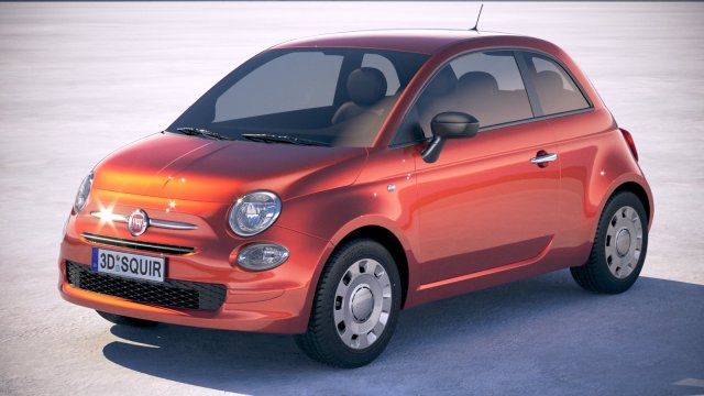 Fiat 500 2018 3D 모델 .c4d .max .obj .3ds .fbx .stl .blend 