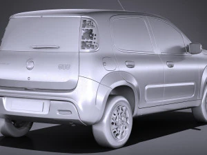 Fiat Uno 2017 3D Model