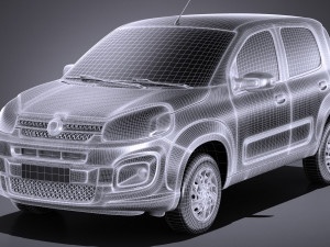Fiat Uno 2017 3D Model