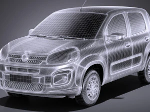Fiat Uno 2017 3D Model