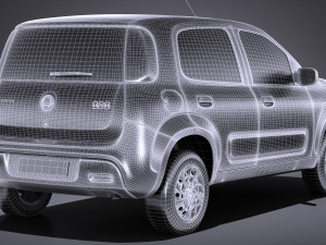 Fiat Uno 2017 3D Model