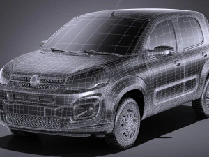 Fiat Uno 2017 3D Model