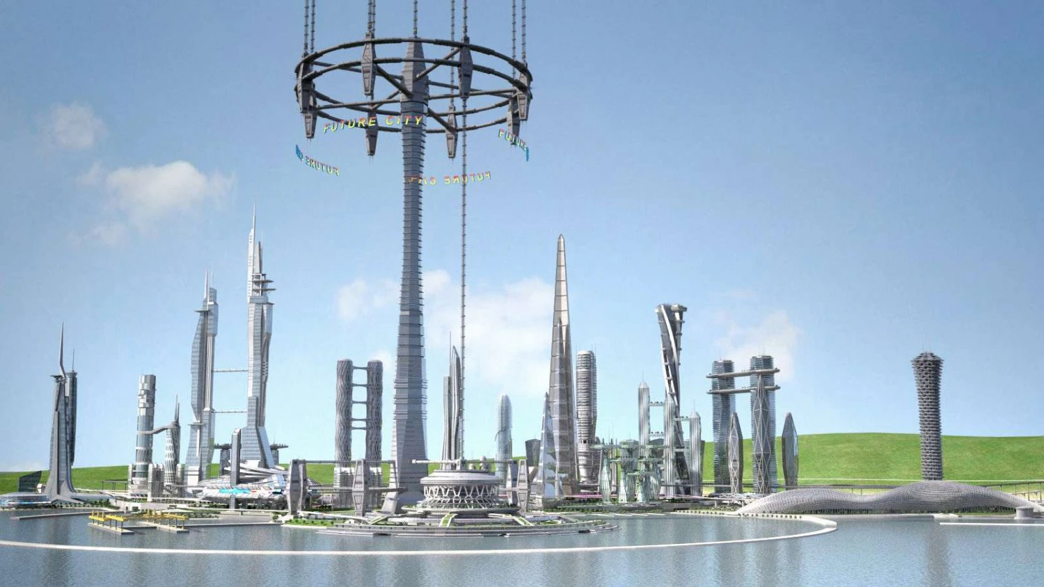 Future City on Earth V1 3D Model .c4d .max .obj .3ds .fbx .stl .blend