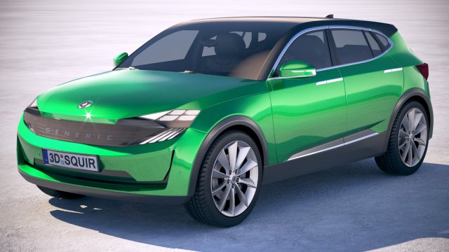 Generic Electric SUV Crossover 2018 Model 3D .c4d .max .obj .3ds .fbx .stl .blend 