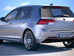 Generic Hatchback Golf-Style 2018 Model 3D