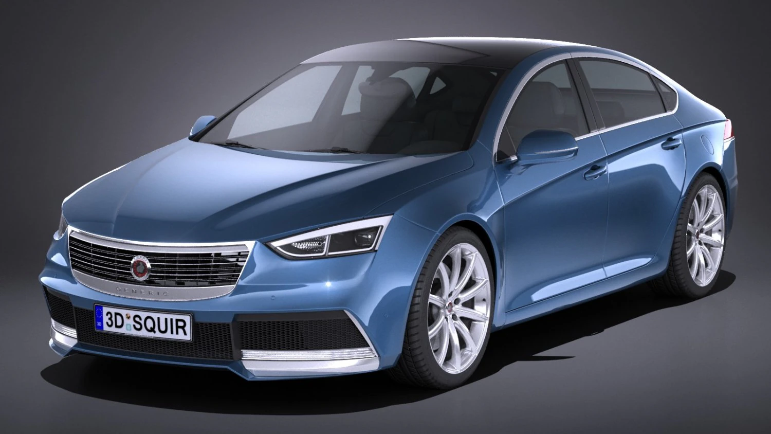 Generic Sedan 2 2017 3D Model .c4d .max .obj .3ds .fbx .stl .blend 