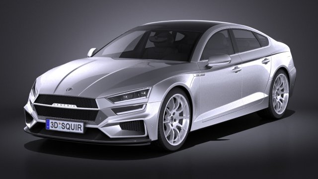Generic Sedan 2017 v2 Studio Modelo 3D .c4d .max .obj .3ds .fbx .stl .blend