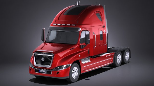 Generic USA Semi Truck 2017 3D Model .c4d .max .obj .3ds .fbx .stl .blend