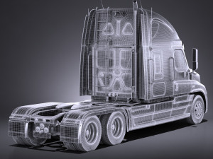 Generic USA Semi Truck 2017 3D Model