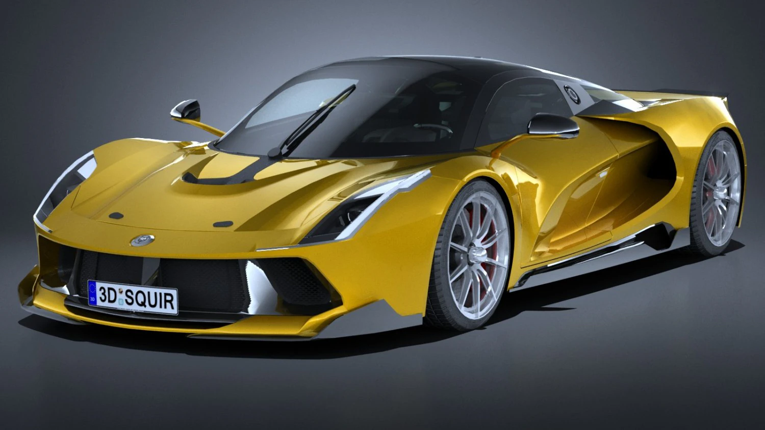 Generic Supercar Lowpoly 3D Model .c4d .max .obj .3ds .fbx .stl .blend 