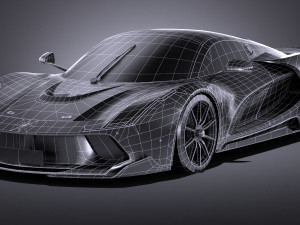 Generic Supercar Lowpoly Model 3D