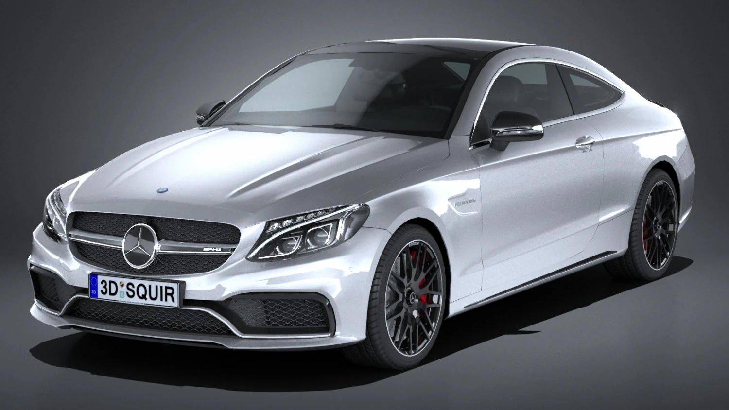 Mercedes-Benz C63 AMG Coupe 2017 Lowpoly 3D Model .c4d .max .obj .3ds .fbx .stl .blend 