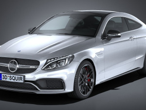 Mercedes-Benz C63 AMG Coupe 2017 Lowpoly 3D Model