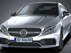 Mercedes-Benz C63 AMG Coupe 2017 Lowpoly 3D Model