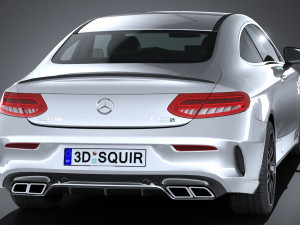 Mercedes-Benz C63 AMG Coupe 2017 Lowpoly 3D Model