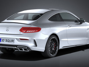 Mercedes-Benz C63 AMG Coupe 2017 Lowpoly 3D Model