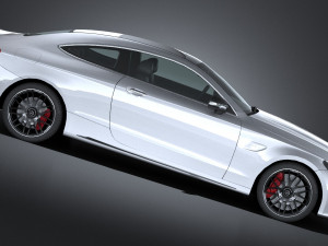 Mercedes-Benz C63 AMG Coupe 2017 Lowpoly 3D Model