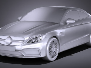 Mercedes-Benz C63 AMG Coupe 2017 Lowpoly 3D Model