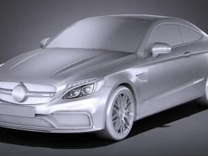 Mercedes-Benz C63 AMG Coupe 2017 Lowpoly 3D Model