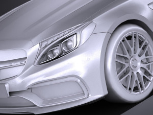 Mercedes-Benz C63 AMG Coupe 2017 Lowpoly 3D Model