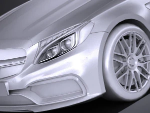 Mercedes-Benz C63 AMG Coupe 2017 Lowpoly 3D Model