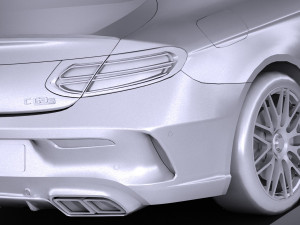 Mercedes-Benz C63 AMG Coupe 2017 Lowpoly 3D Model